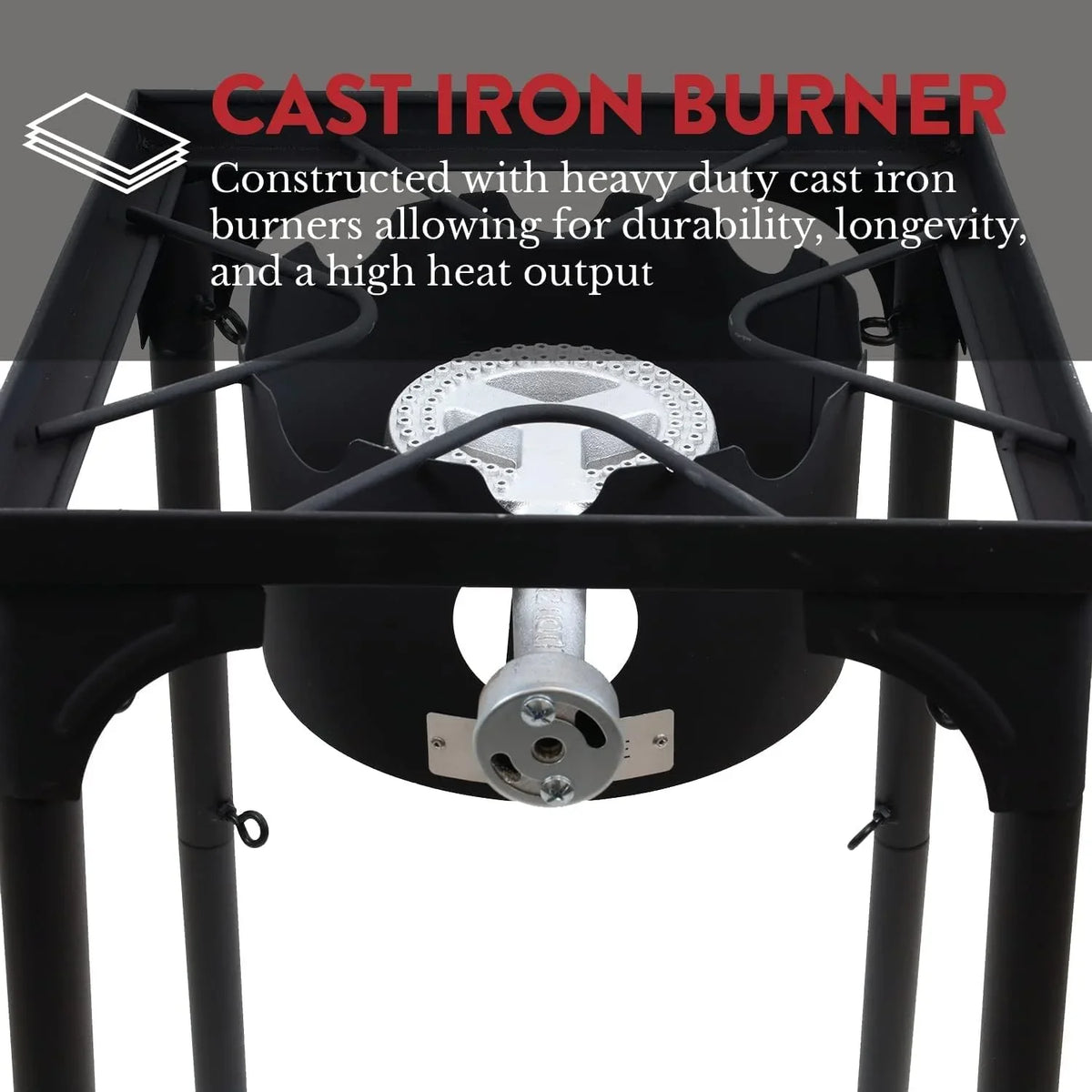 High Pressure Banjo Outdoor Camp Stove with Adjustable Height. 0-20  Adjustable Regulator and Steel Braided Hose (1-Burner)