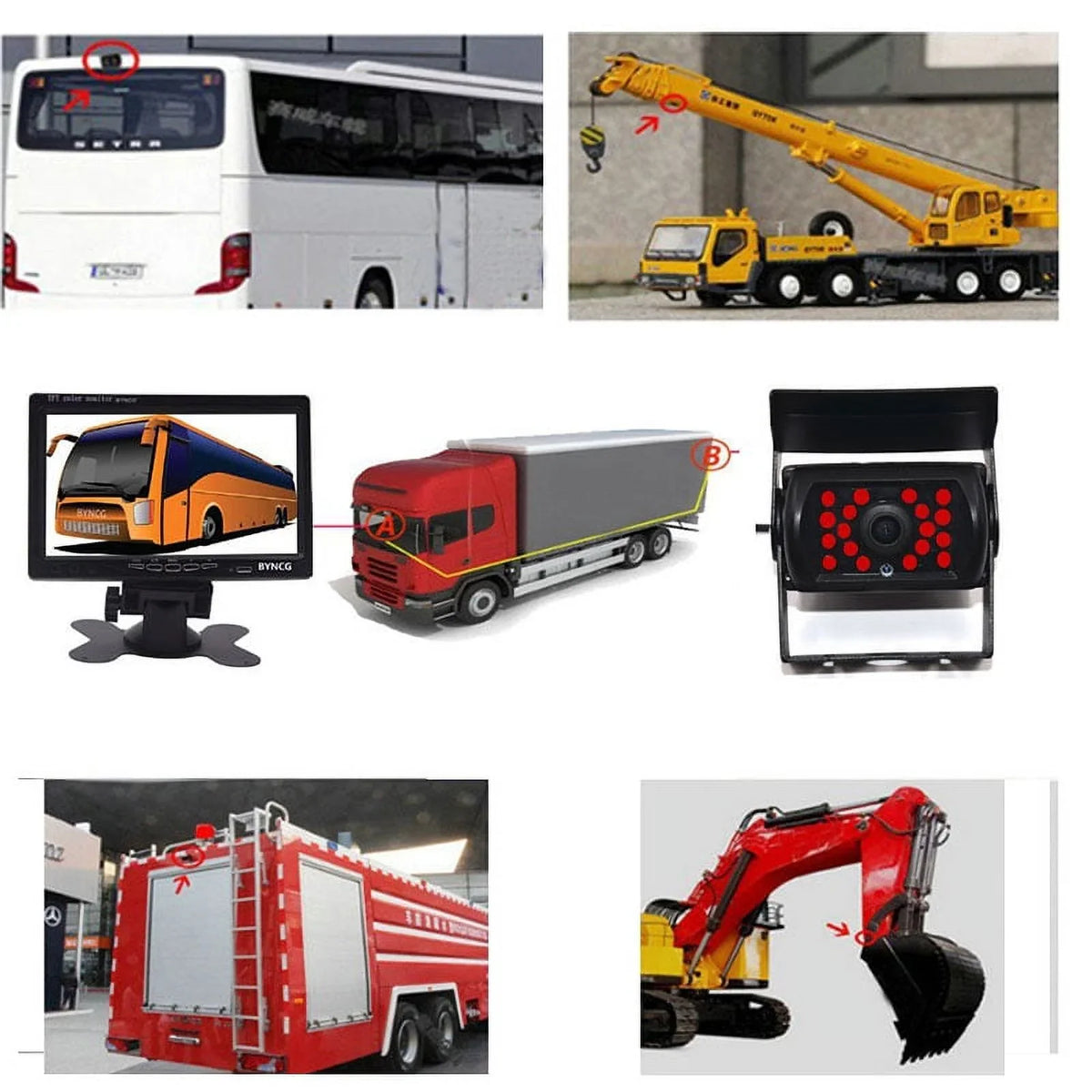 12~24V Truck Bus Wagon Van Parking Camera Monitor System 4.3" Car Monitor With Camera with Wireless Transmitter/Receiver