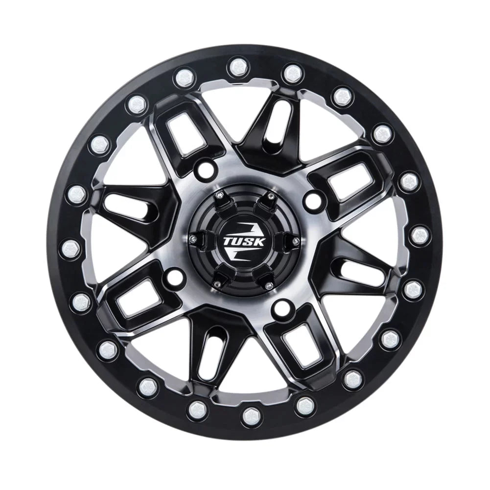 4/137 Tusk Wasatch Beadlock Wheel 15x7 5.0 + 2.0 Machined/Black For - Defender HD10 Pro Lone Star 2021-2022