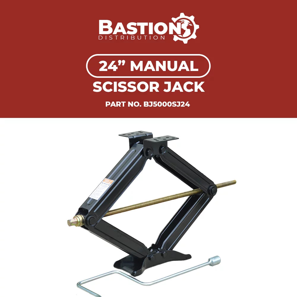 Bastion Distribution Two New 24" Scissor Jacks | 5000lb Capacity | 4-24” Adjustable Height | Great For Stabilizing Trailers, Campers & More | -5000MSJ24