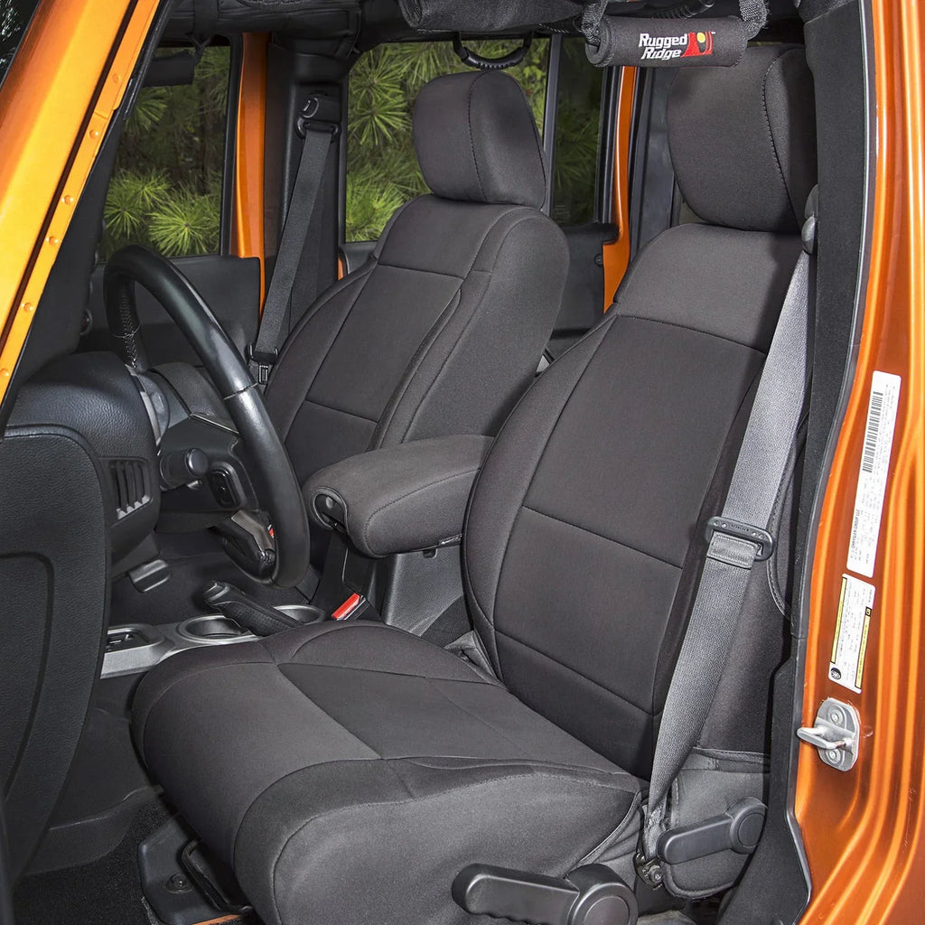 Rugged Ridge by RealTruck | 13296.01 Seat Cover Kit, Black; 2011-2018 Jeep Wrangler , 2 Door Compatible with Select: 2011, 2015-2018 Jeep Wrangler Unlimited