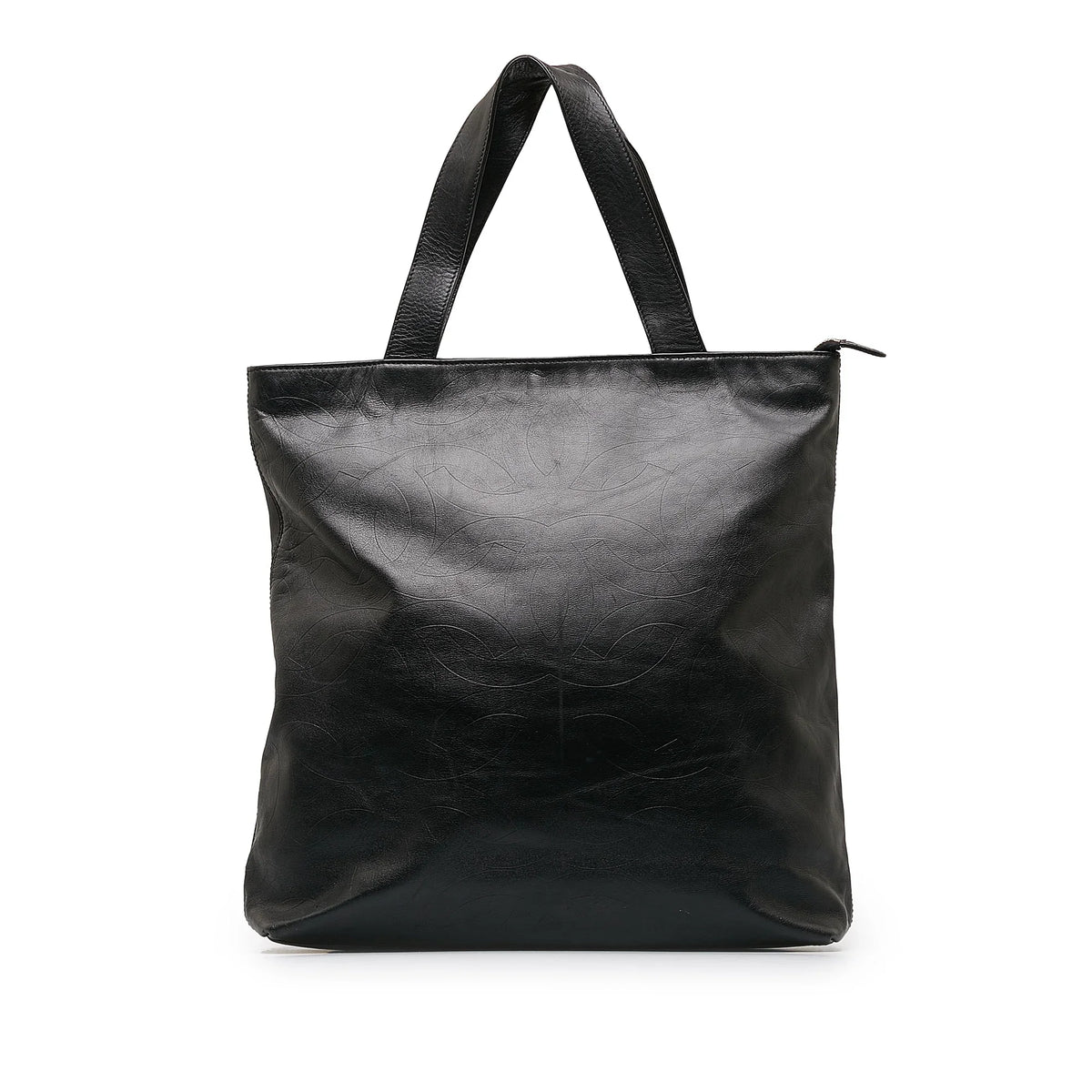 Pre-Owned Authenticated Chanel  Tote Lambskin Leather Black Tote Bag Unisex (Good)