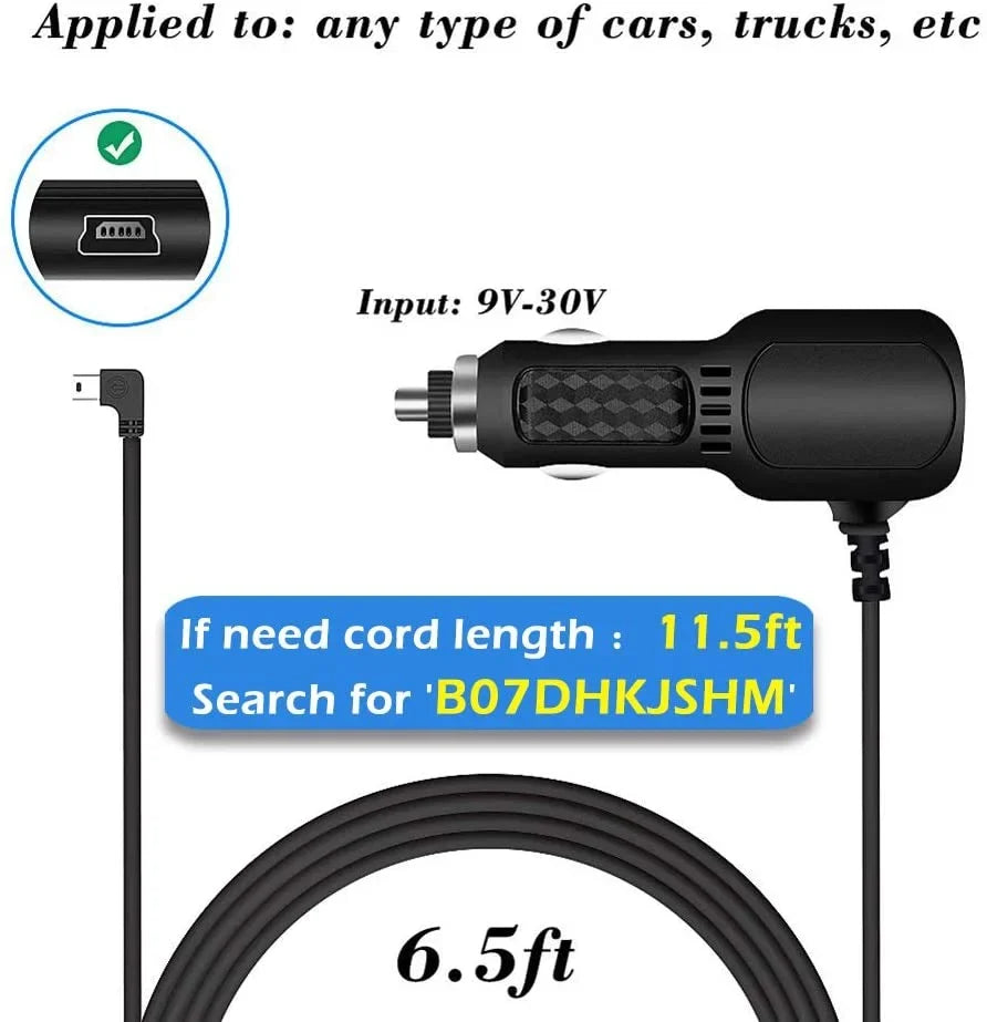 Dash cam Charger,2023 Upgraded Mini  Car Charger for Garmin Nuvi 50LMT,51LMT,55LMT,58LMT,65LMT,67LMT,2557LMT,2555LMT,2597LMT Navigation