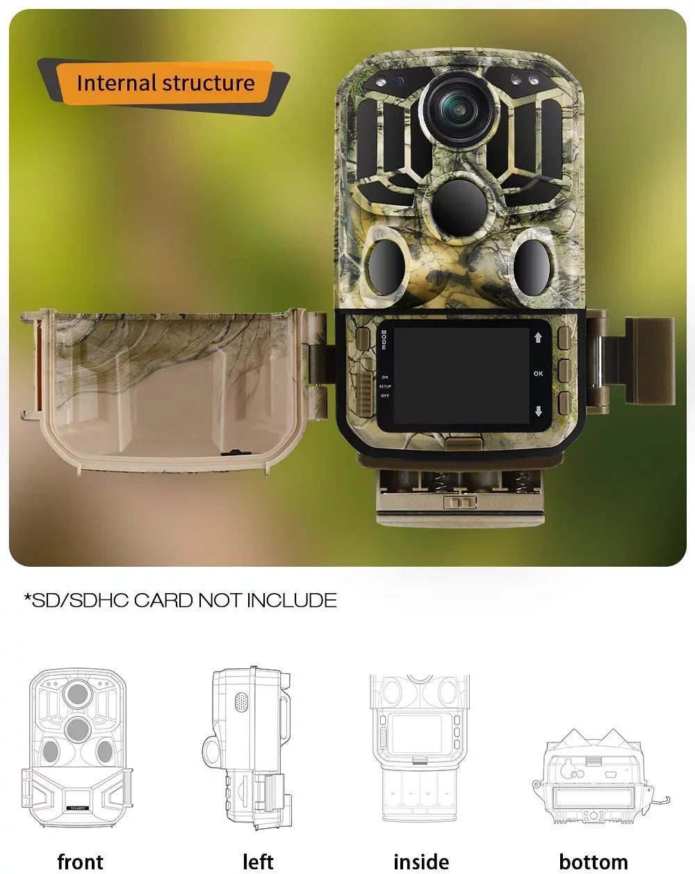 H80 WiFi Bluetooth Trail Camera 20MP 1296P Game Hunting Camera with Nigth Vision Waterproof