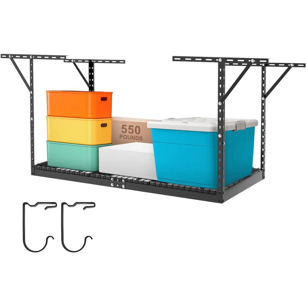 Overhead Adjustable Garage Storage Rack 36x72" Ceiling Rack 550 lbs Black