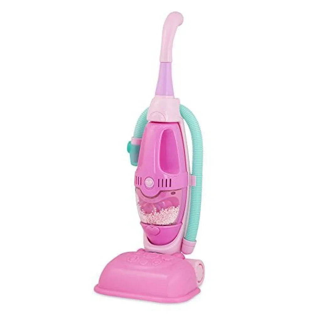 Play Circle by Battat - Home Neat Home Pink Vacuum Cleaner Set - 2-in-1 Pretend Play House Cleaning Playset with Realistic Sounds and Hand-Held Toy Duster for Kids Ages 3 and Up (3 Pieces)