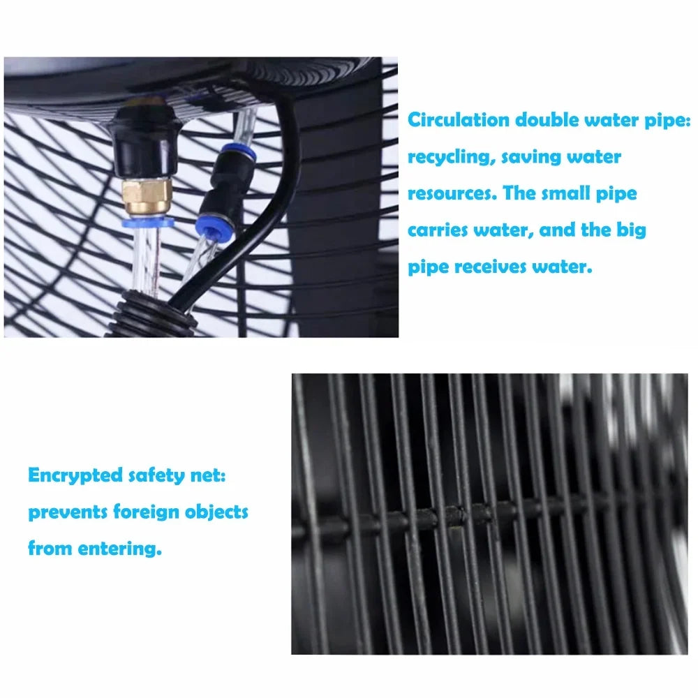 Electric Industrial Mist Fan Humidifier Cooling Spray Fan with 42L Water Tank