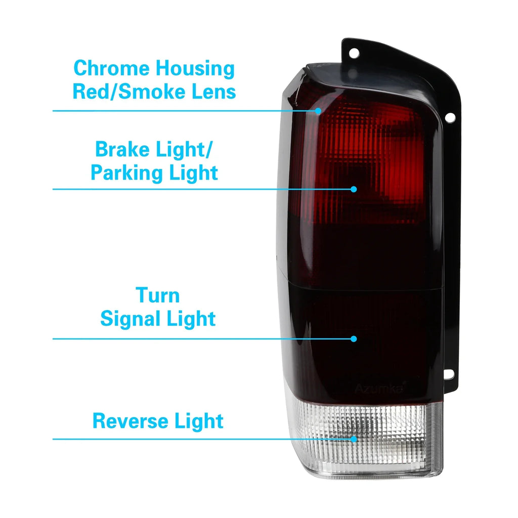 Fits for Jeep 97-01  Tail Lights Red/Smoke Lens Rear Tail Lamps Set(Left + Right)Compatible with 1997-2001 Cherokee  Chassis
