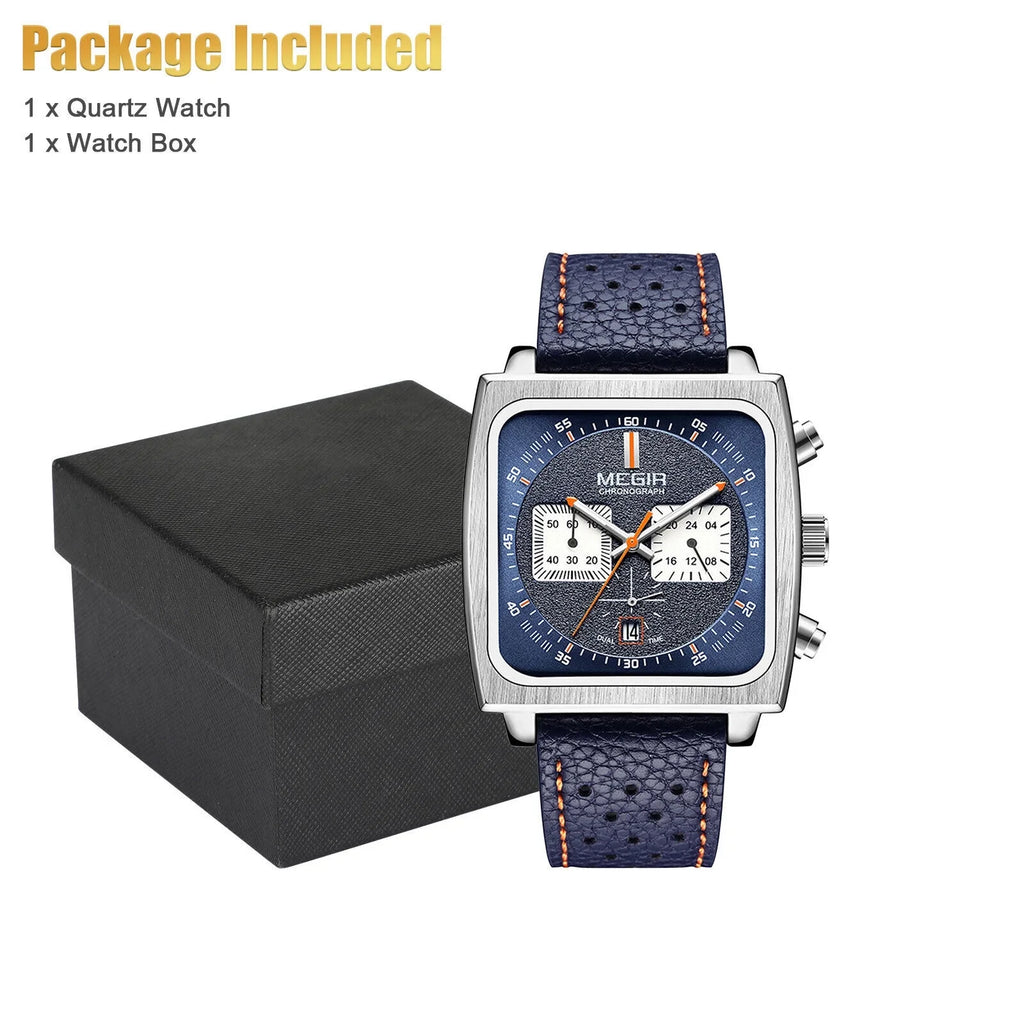 Waterproof  Men's Leather Luminous Analog Sports Quartz Military Wristwatch