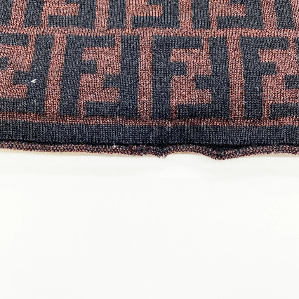 Pre-Owned  Zucca Muffler Stole All Over Pattern  Brown Women's Men's Fashion Old Clothes (Good)
