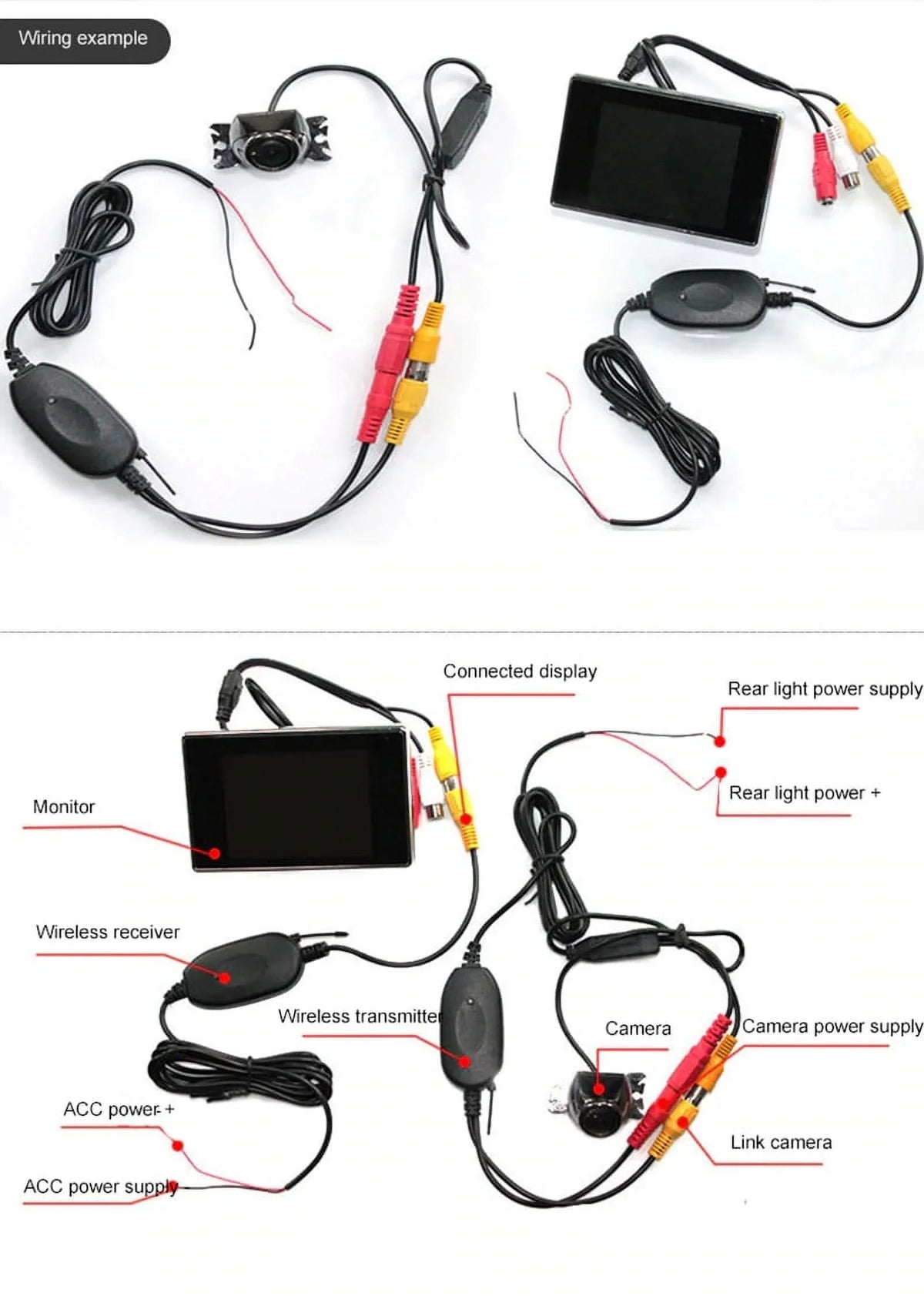 12~24V Truck Bus Wagon Van Parking Camera Monitor System 4.3" Car Monitor With Camera with Wireless Transmitter/Receiver