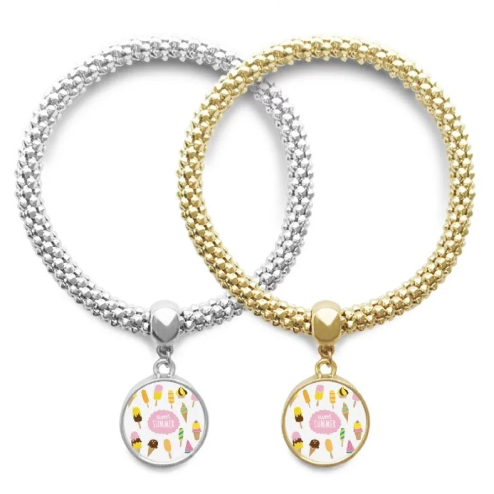 Diverse Sweet Summer Ice Lover Bracelet Bangle Pendant Jewelry Couple Chain