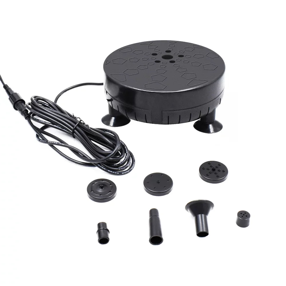 Htovila Solar Fountain Pump for Birdbath 3.5W Solar Powered Brushless Submersible Water Pump Built-in Battery  for Patio Garden Pond Pool