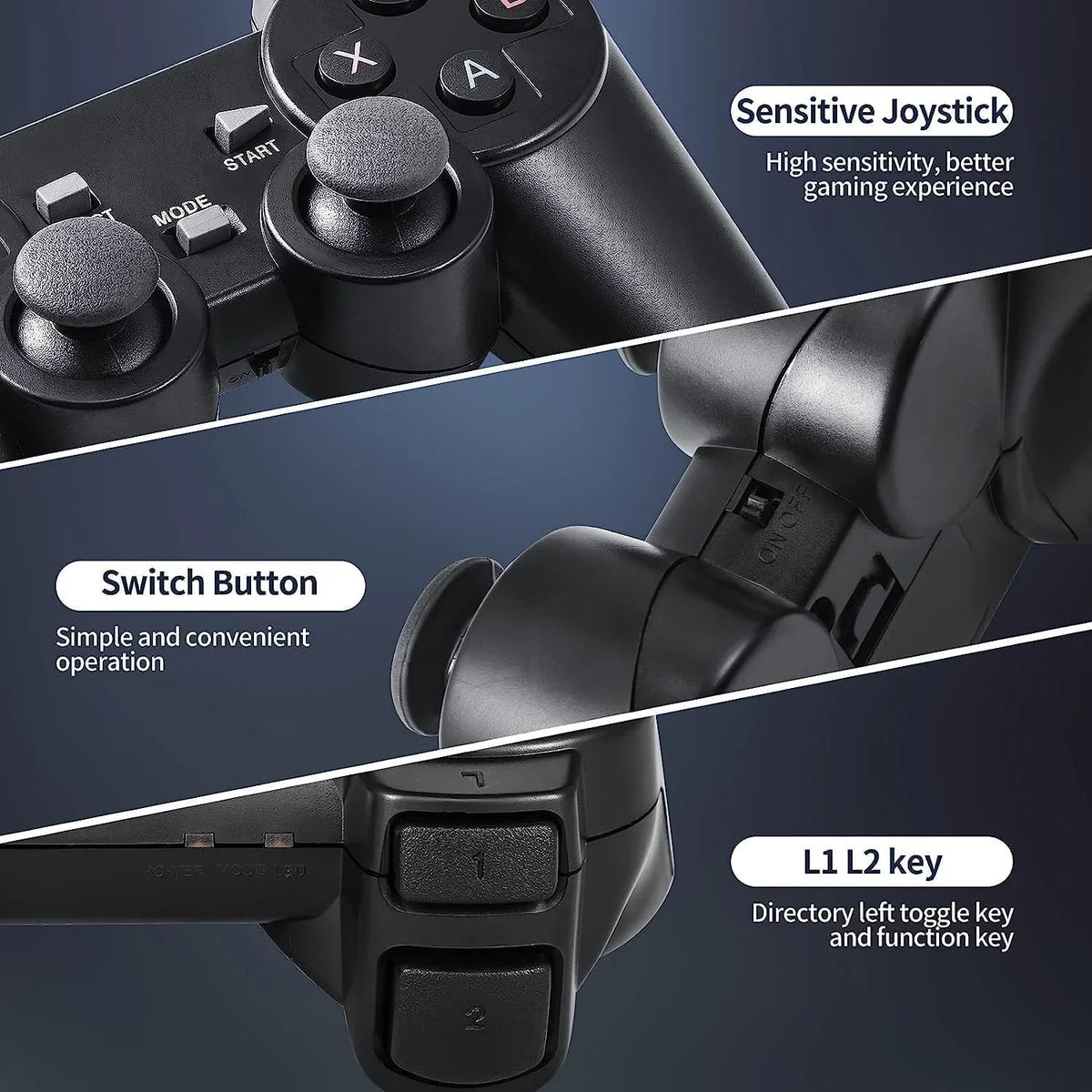 Retro Game Console, Nostalgia Stick Game,Wireless Retro Play Game Stick,Plug and Play Video Game Stick Built in 20000+ Games,4K  Output,9 Classic Emulators,with Dual 2.4G Wireless Controllers(64G)