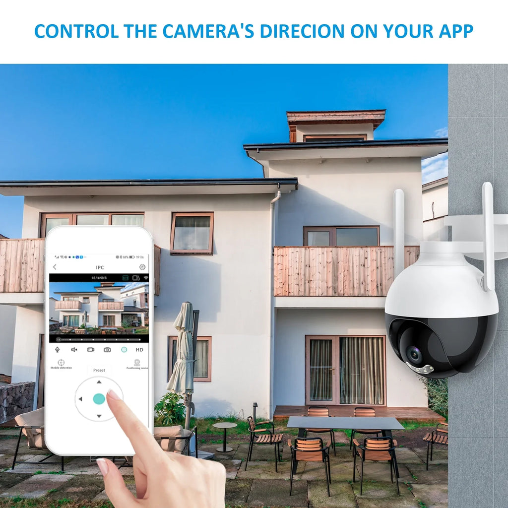 Lixada WiFi 4MP  Camera Wireless  Home System 360° View Color Night Vision 2-Way Audio Motion Detection Remote Access Waterproof IP66