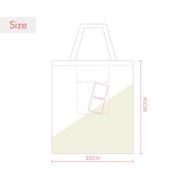 White Music Dotted Mim Black Tote Canvas Bag Shopping Satchel Casual Handbag