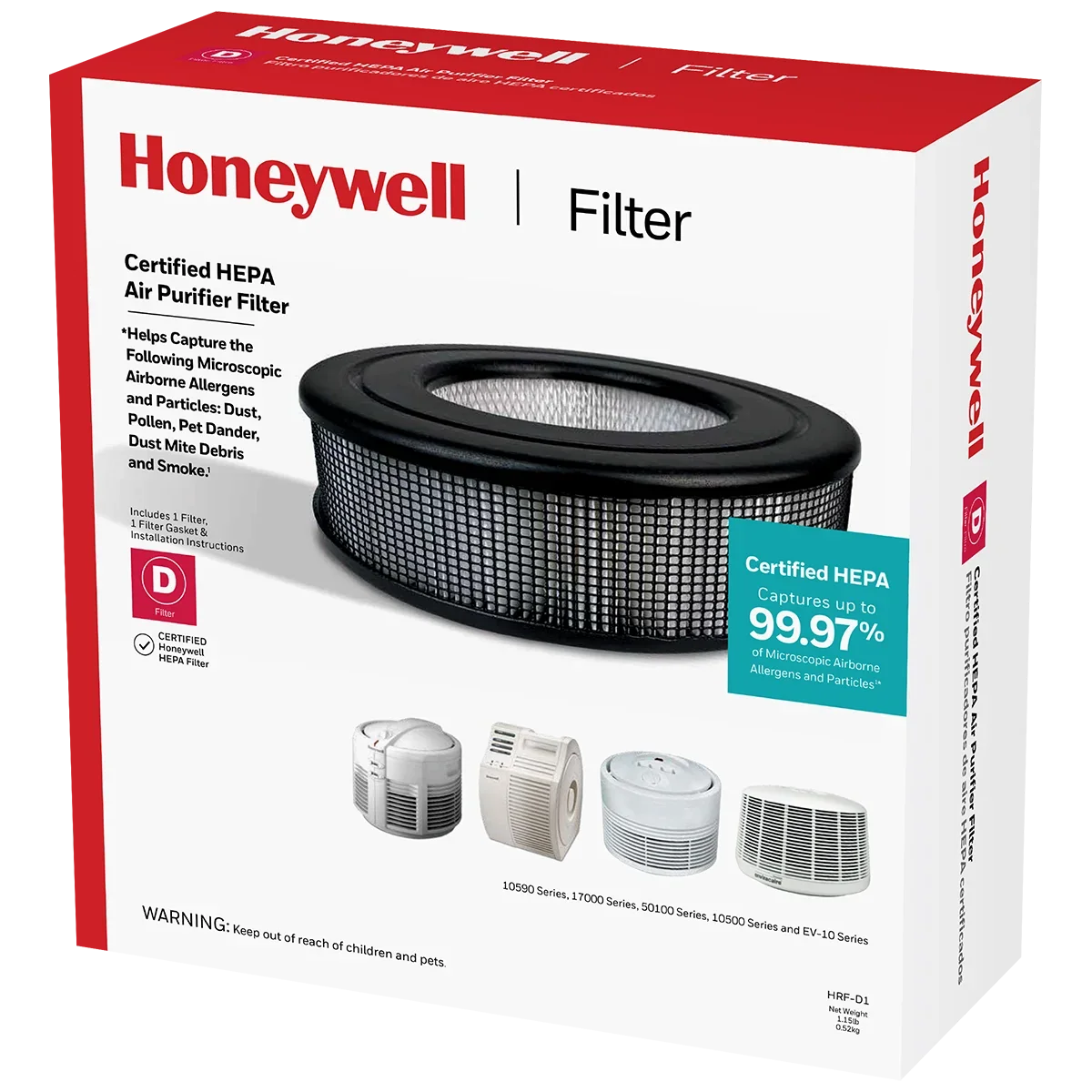 Honeywell Air Purifier Replacement Filter, -D1, D  Filter, 1 Pack