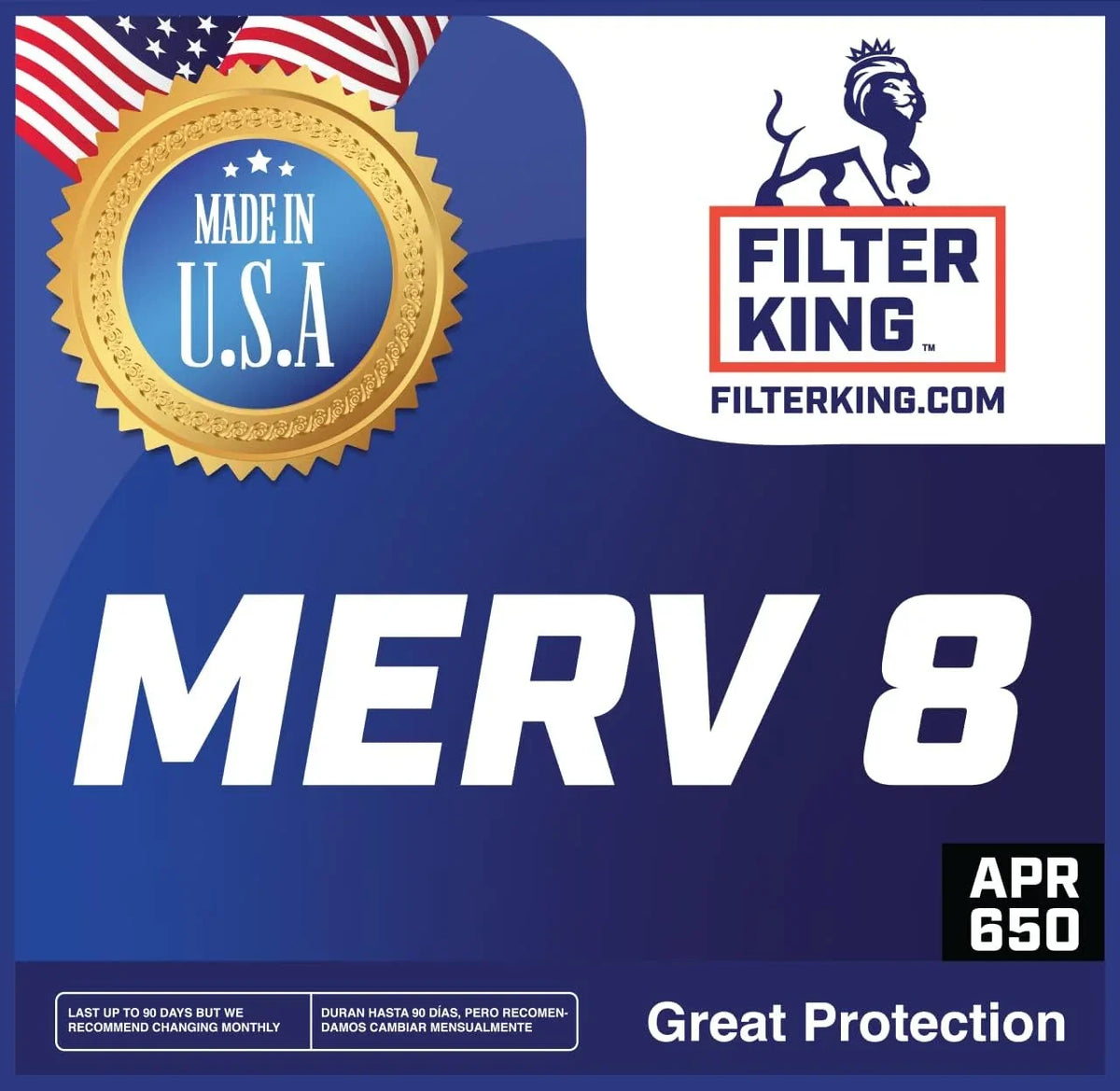 Filter King 31.5x8x1 Air Filter | 4- |  8  Pleated A/C Furnace Filters |    | Actual Size: 31.5 x 8 x .75"