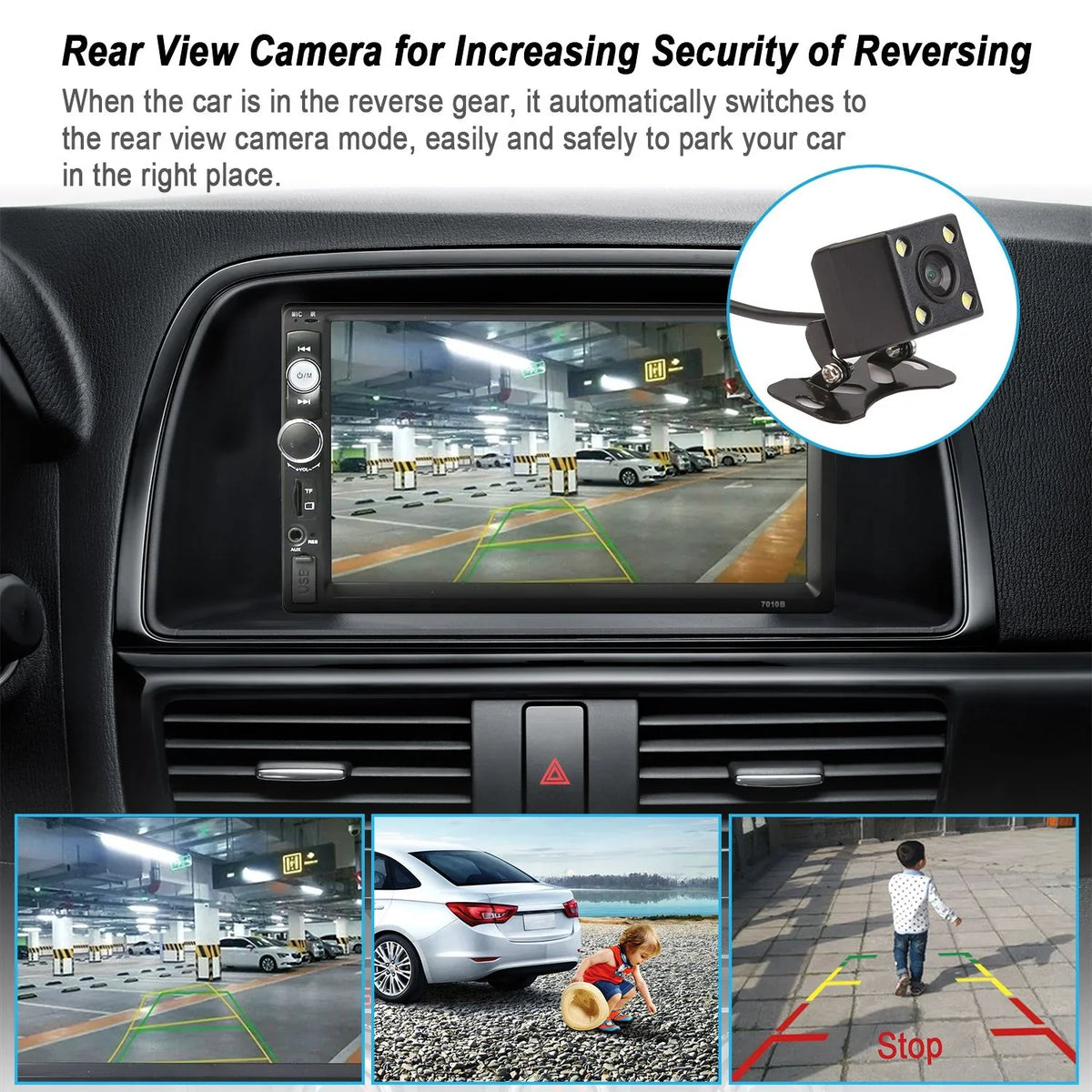 New 7" Car MP5 Radio, iMounTEK  Touch Screen Car Multimedia Player,     Input, with Backup Camera