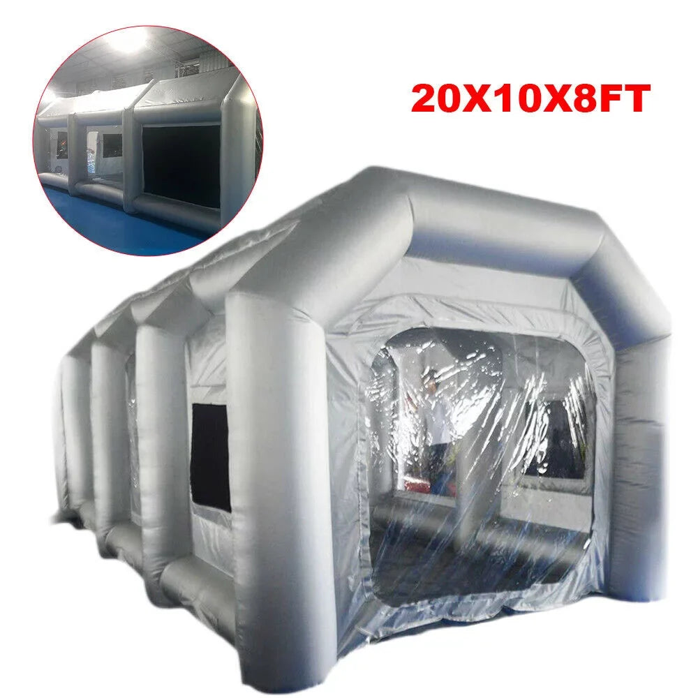 Inflatable Spray Booth 2 Filter System Portable Paint Tent Mobile Car Paint Booths  20x10x8