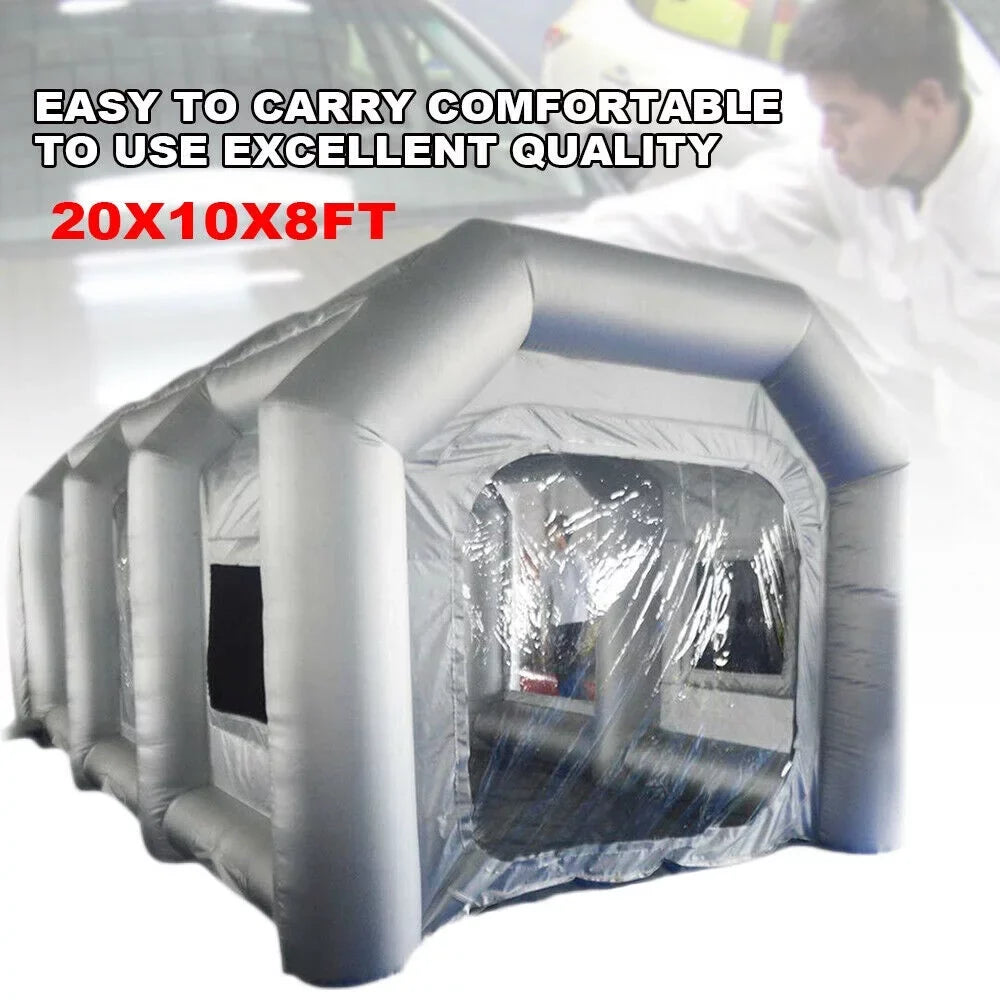 Inflatable Spray Booth 2 Filter System Portable Paint Tent Mobile Car Paint Booths  20x10x8