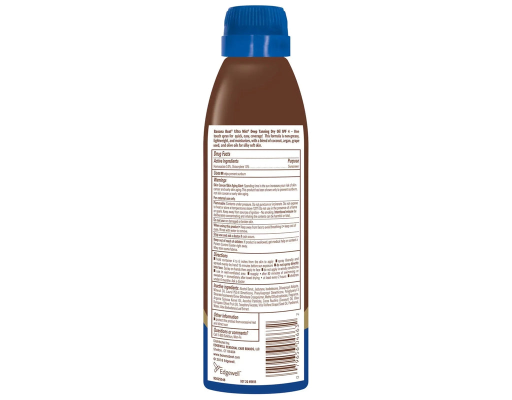 Banana Boat UltraMist Deep Tanning Dry Oil -  4 - 6oz (Pack of 5)