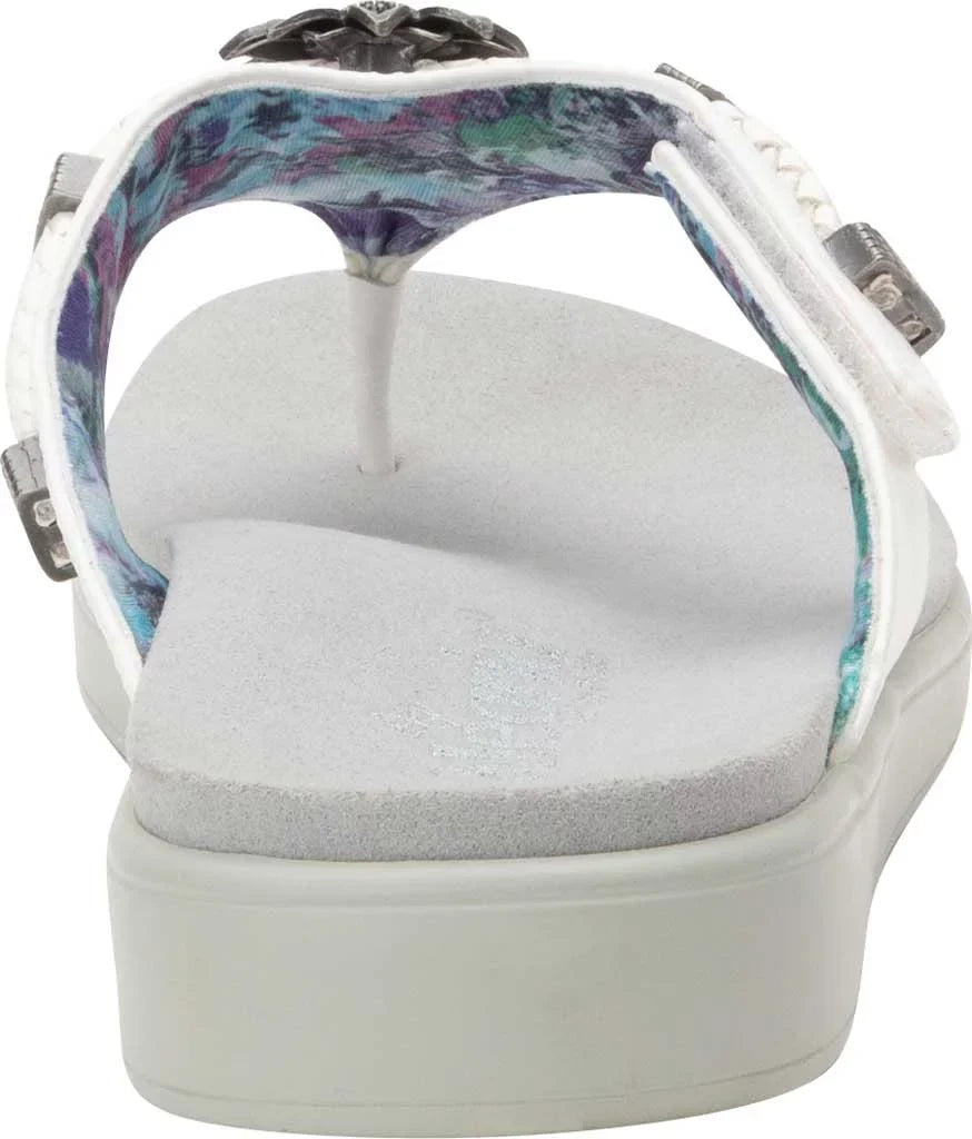Women's Alegria by  Lite Layah Thong Sandal White Vegan Leather 41 M