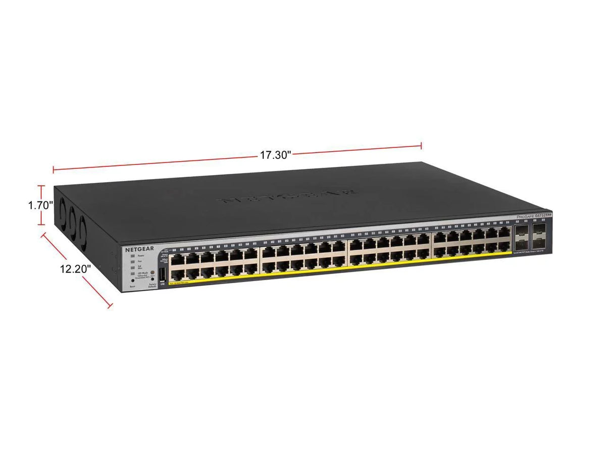 48-Port Gigabit PoE+ Ethernet Smart Managed Pro Switch with 4  Ports | 760W | ProSAFE and Lifetime Technical Chat Support (GS752TPP)