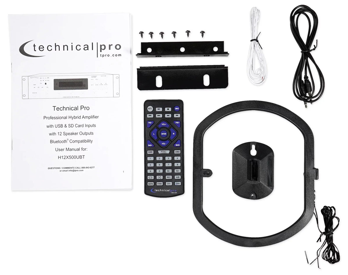 Technical Pro 6000w 6) Zone, Home Theater Bluetooth Receiver+12) 8" Speakers+