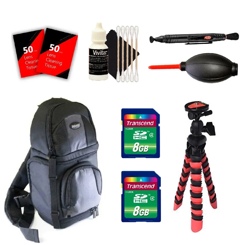 BackPack, Flexible Tripod, Cleaning Accessories, and Memory Cards For Sony Alpha A6000 A6500 A5000 A7R  A7S  And All Sony Digital Cameras