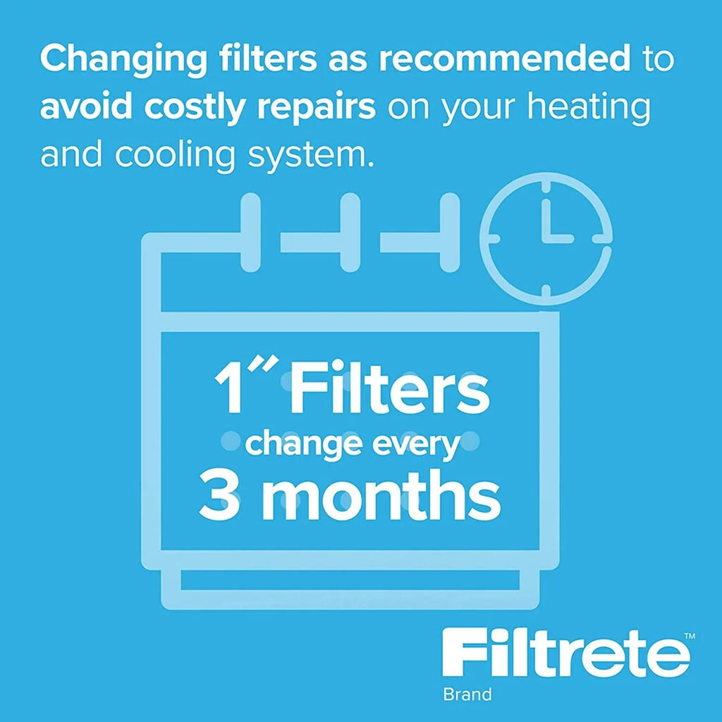 Filtrete 12x20x1 Air Filter,  300,  5, Clean Living Basic Dust 3-Month Pleated 1-Inch Air Filters, 6 Filters