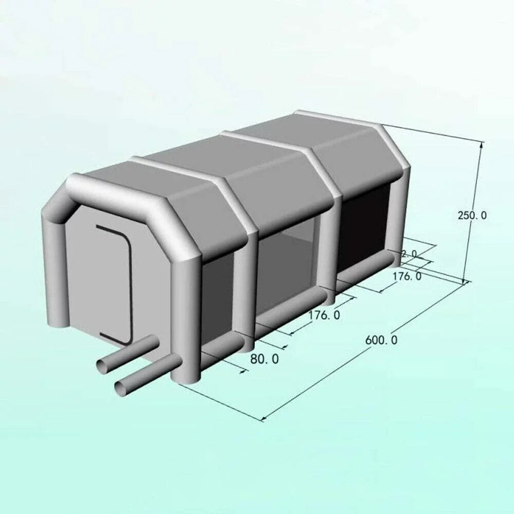 Inflatable Spray Booth 2 Filter System Portable Paint Tent Mobile Car Paint Booths  20x10x8
