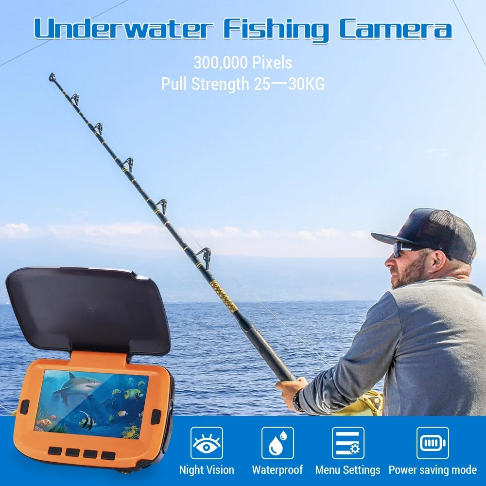 Underwater Fishing Camera with 4.3in Digital  120° 300,000 Pixels 8  Night Vision for River/Ice Fishing