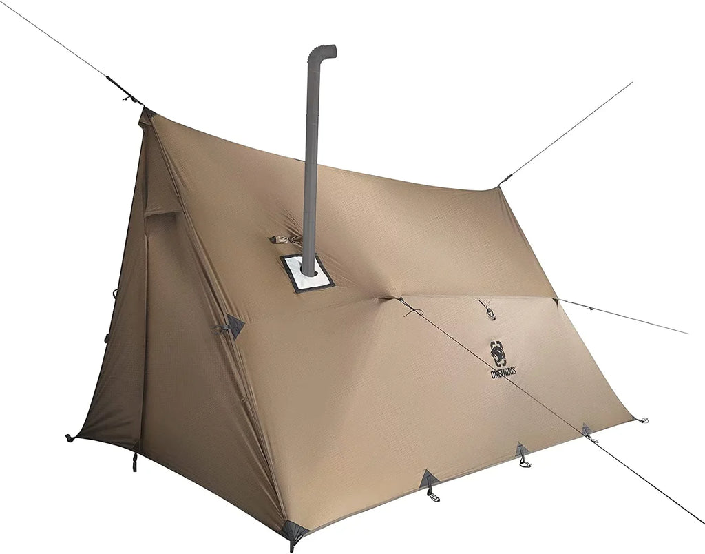 Hammock Hot Tent with Stove Jack, Versatile Lightweight Waterproof Camping Tarp with Zippered Tent Bag, PU3000mm 4 Season Tent for Stove