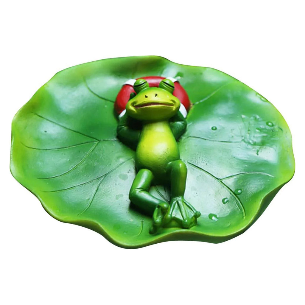 Simulation Water Floating Frog Ornament Animals Figurine Garden Statue Crafts Decor  Pool Accessories for Tabletop Shelf Office