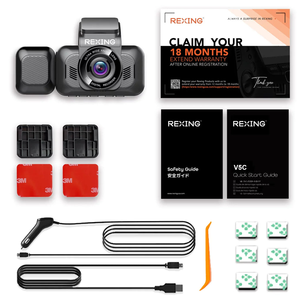 V5C Dash Cam Front 4K & 1080p Cabin Camera w/ Modular Capabilities, Wi-Fi, and