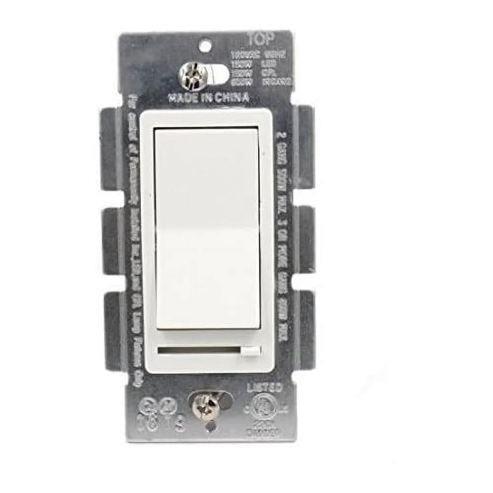 Wall Dimmer Switch For  Lights,Three Way & Single Pole,150W  And  Compatible, 600W Incandescent, Rocker Switch & Slide Dimmer, No Neutral Wire Required, 120V, 3 Pack