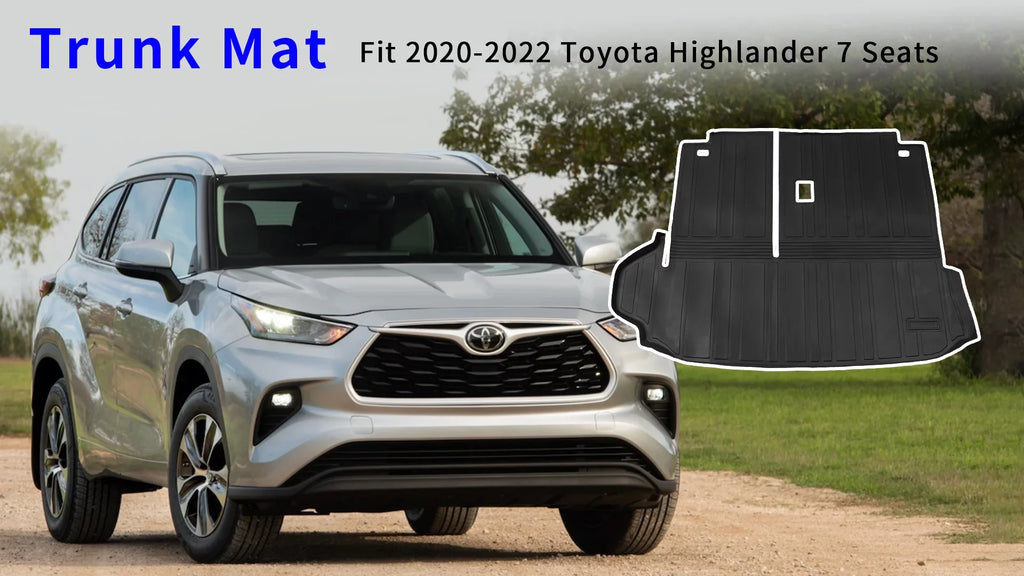 Cargo Mat Compatible with 2020-2024 Toyota Highlander Trunk Mat Cargo Liner  Back Seat Cover Protector 2022 7 Seats Highlander Accessories (2020-2023, Trunk Mat with Backrest Mat)