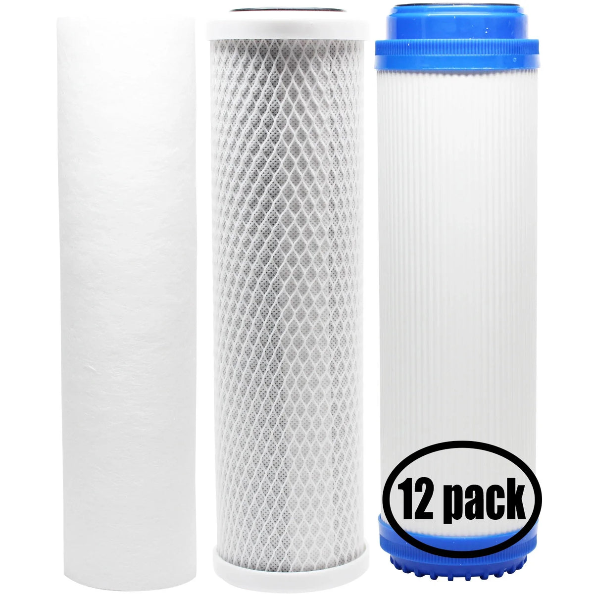 12-Pack Replacement for Filter Kit for Pentek 150072  System - Includes Carbon Block Filter,  Sediment Filter &  Filter - Denali Pure Brand