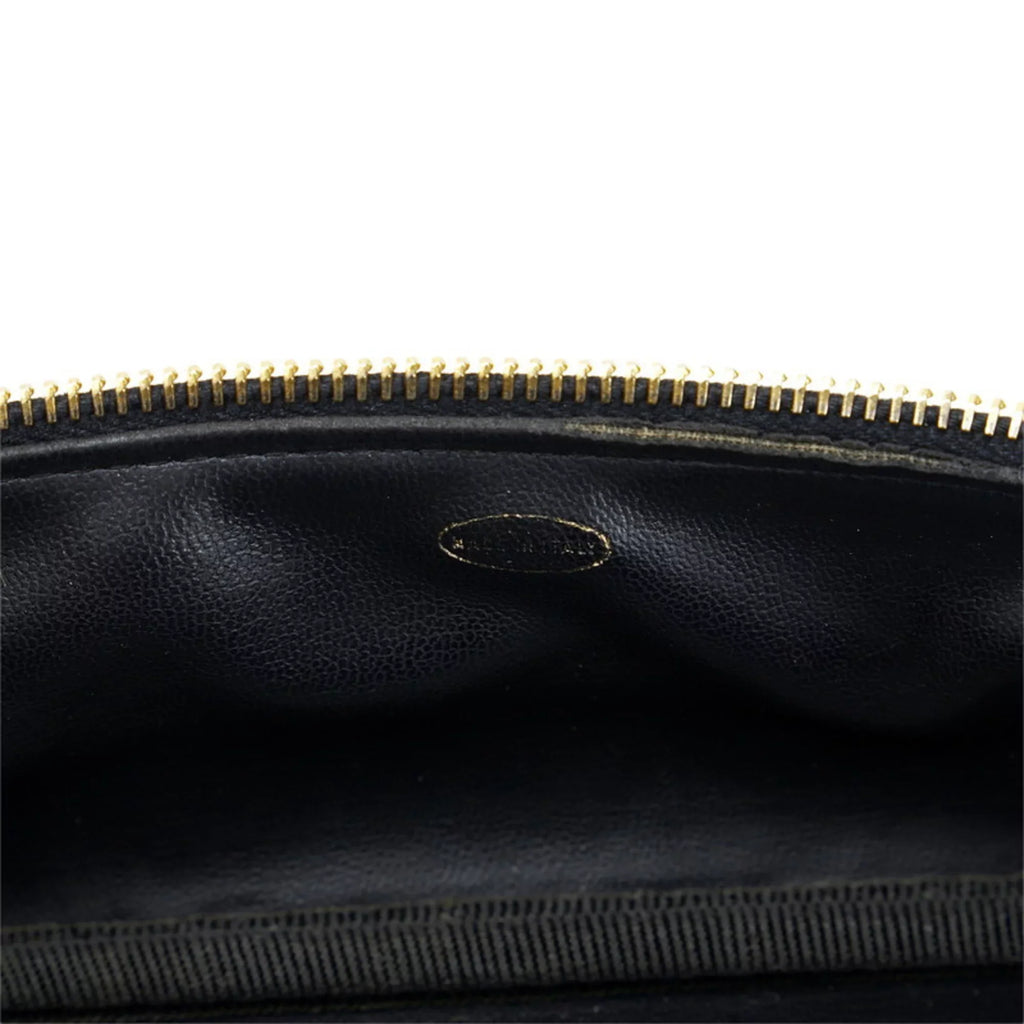 Pre-Owned Chanel Cocomark Bicolore Vanity Bag Handbag Black Lambskin Ladies  (Fair)