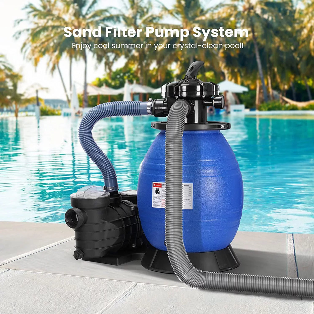 Sand Filter with 3/4 Hp Pool Pump, 2380  Fits 15360 Gallons Pool, 45 Pound Sand Capacity