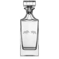 30 oz Glass Whiskey Decanter with Glass Stopper Gift Bull Vs Bear Stock Market Day Trader