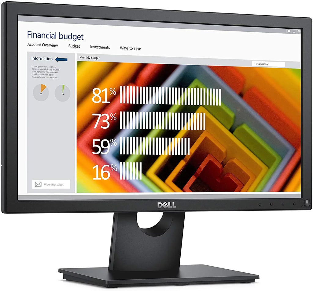 New Dell E1916H 19" (1366x768) Widescreen  Backlit  Monitor 60Hz 5ms DisplayPort & , Tilt Adjustment