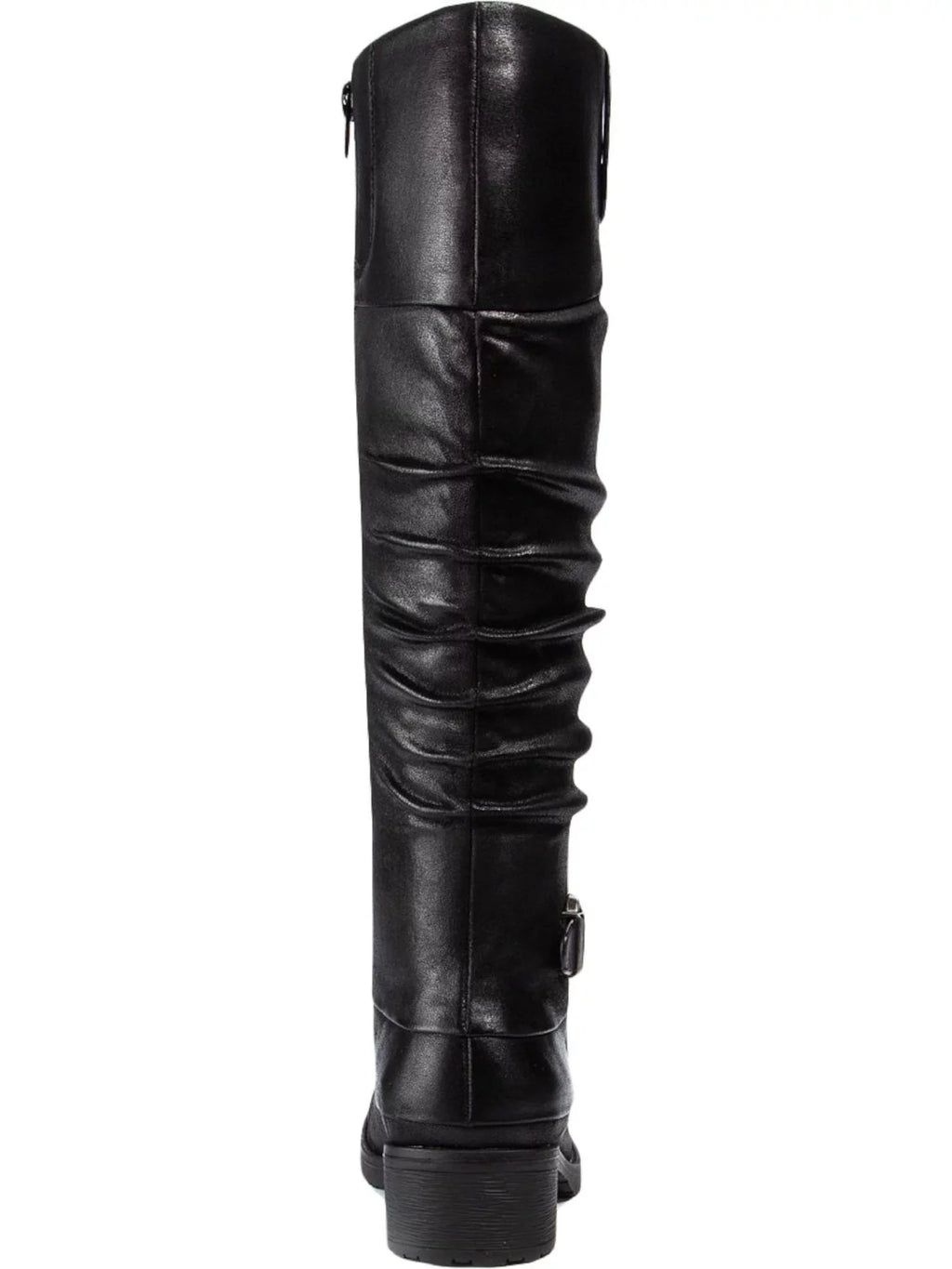 Womens Black Stretch Gore Side Pull Tab Buckle Accent Cushioned Onika Round Toe Block Heel Zip-Up Boots Shoes 10 M
