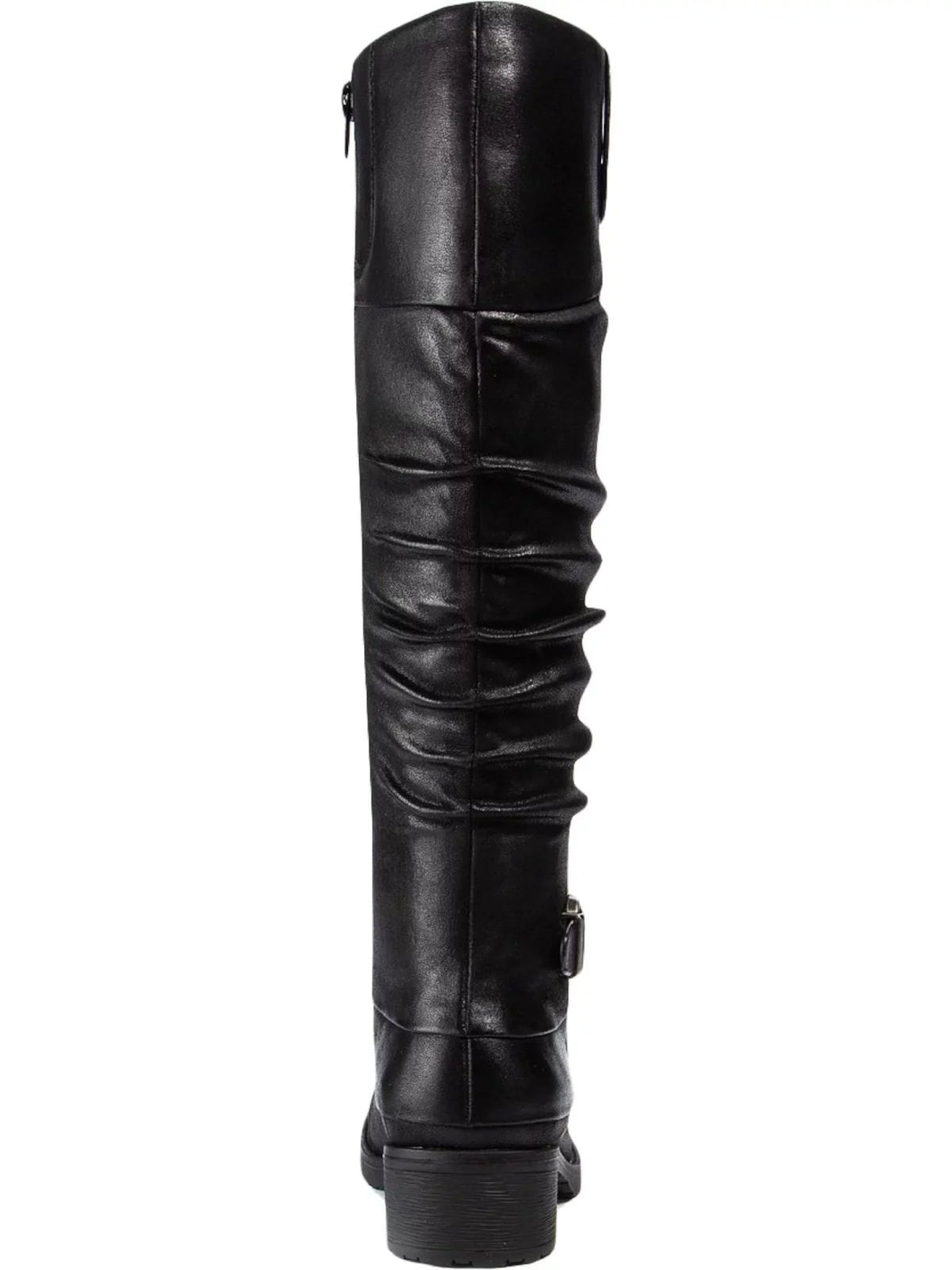 Womens Black Stretch Gore Side Pull Tab Buckle Accent Cushioned Onika Round Toe Block Heel Zip-Up Boots Shoes 10 M