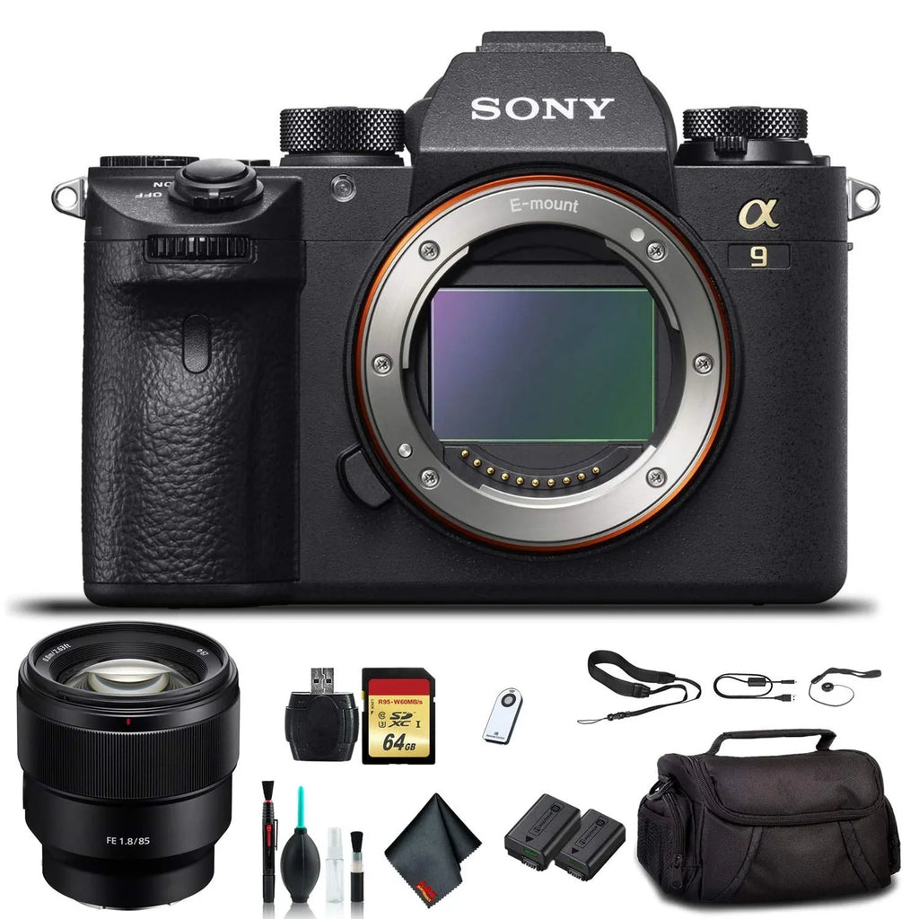 Sony Alpha a9 Mirrorless Camera ILCE9/B With Sony  24-70mm Lens, Soft Bag, Additional Battery, 64GB Memory Card, Card Reader , Plus Essential Accessories
