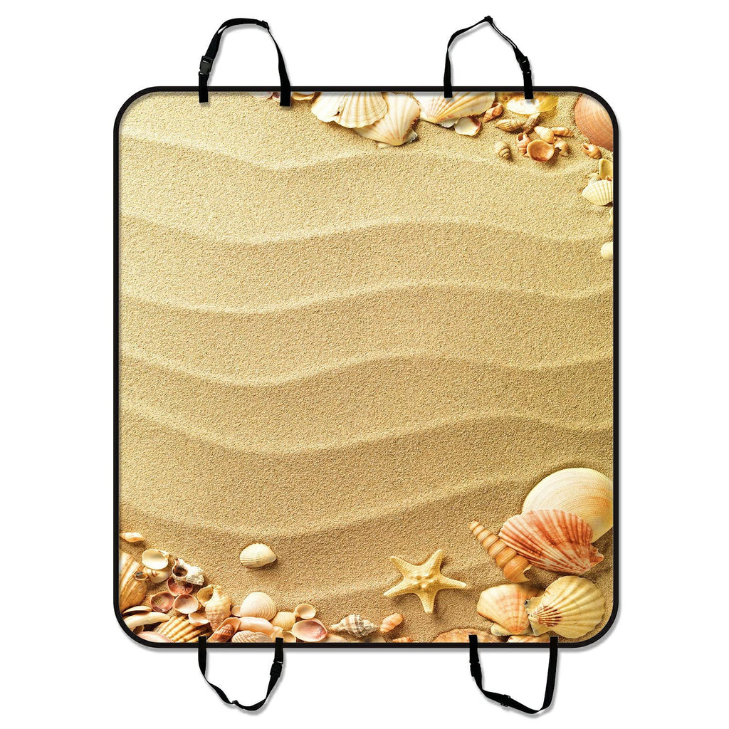 Love Beach Sand Sunlight Hearts Seashells Starfish Pet Car Seat Cover Dog Car Seat Mat Hammock Cargo Mat Trunk Mat For Cars Trucks and  54x60 inches
