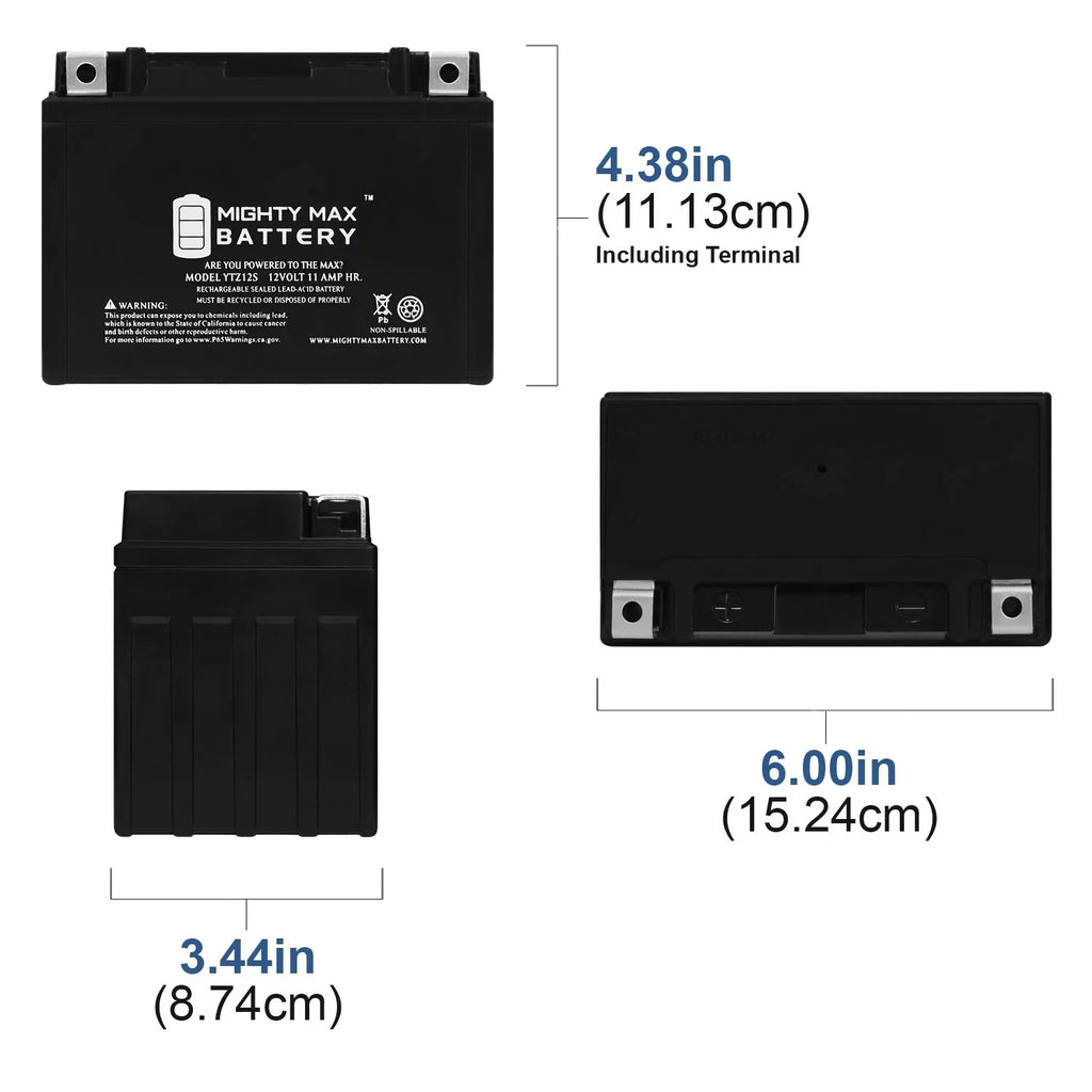 YTZ12S 12V 11Ah Replacement Battery compatible with Honda FSC600 Silver Wing 02-12 - 2 Pack