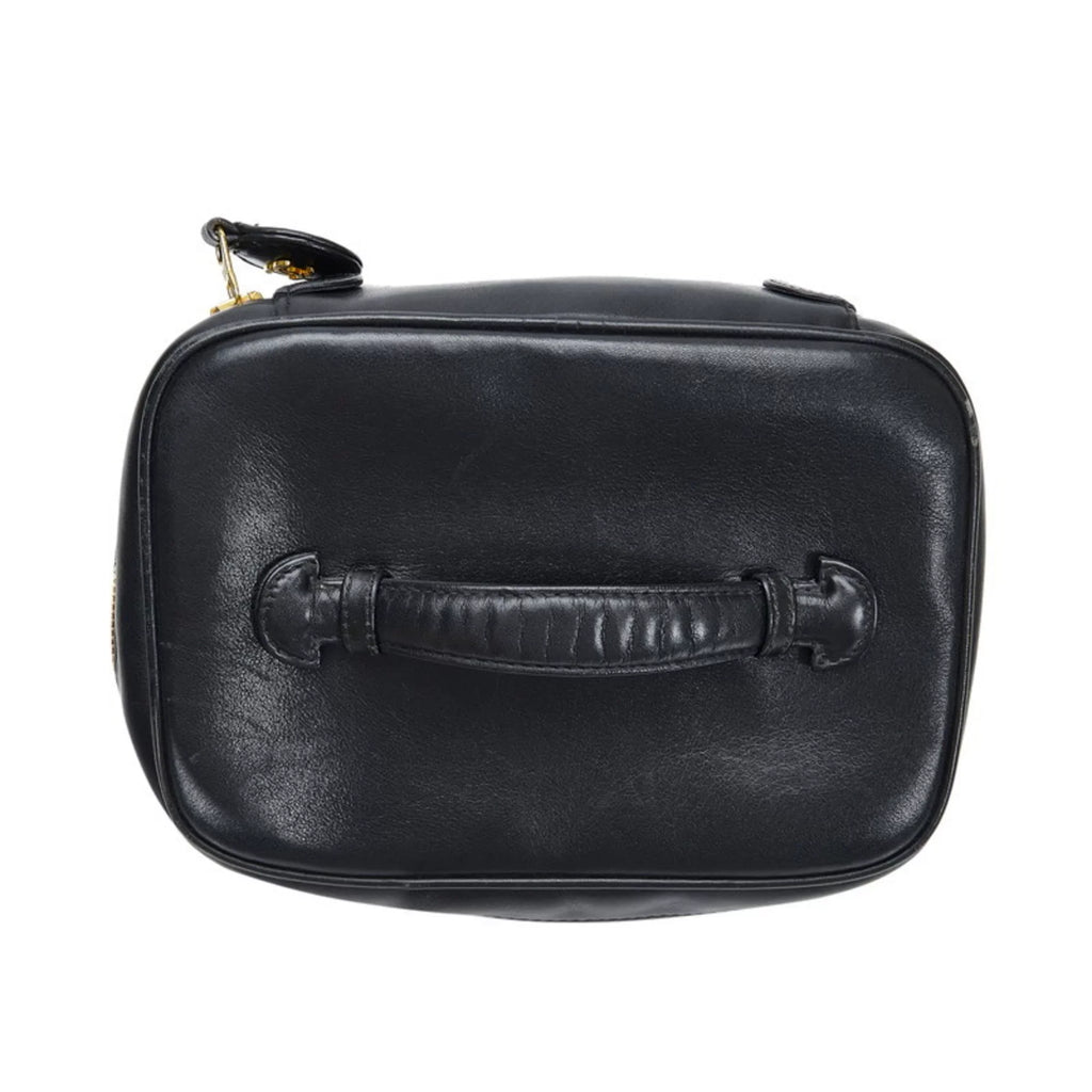 Pre-Owned Chanel Cocomark Bicolore Vanity Bag Handbag Black Lambskin Ladies  (Fair)