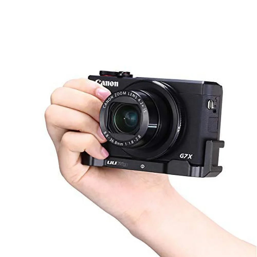 UURig G7X Mark  Vlog Camera Cold Shoe Extension Microphone Side Mount for Canon G7X Mark  Camera, 1/4" Tripod Mount, Vlogging Accessories - R016 C-G7X